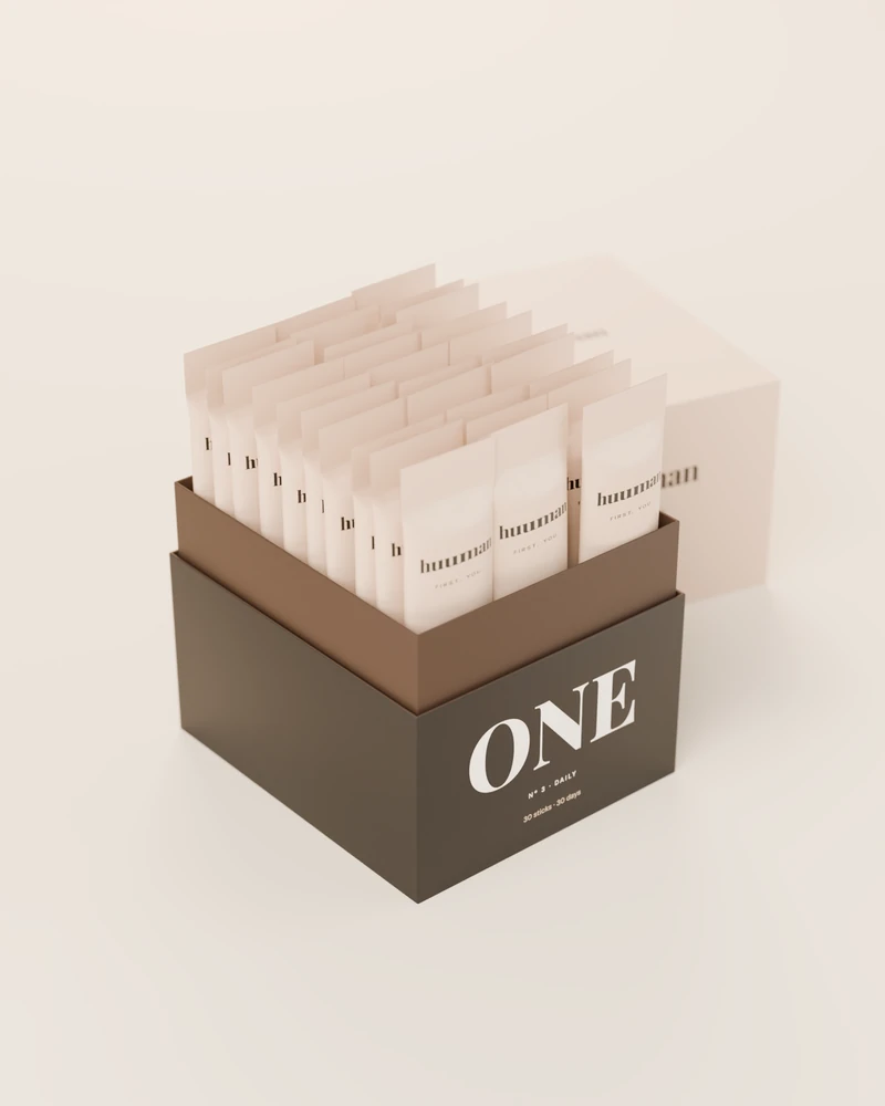 The ONE box open, thirty light sticks standing in rows.